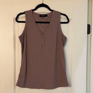 Merokeety Women's V-Neck Ribbed Tank Top - Mauve